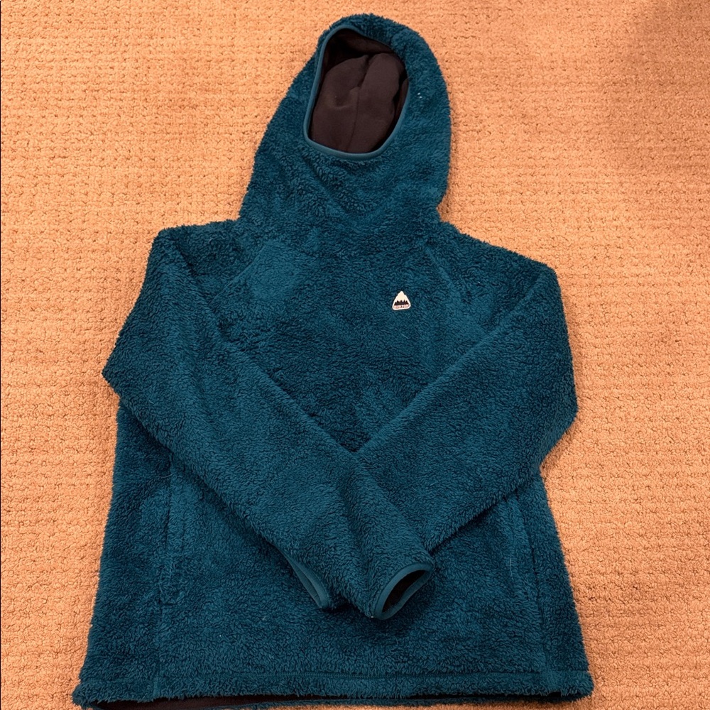 Burton Teal Hooded Fleece Pullover; women's large